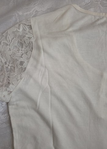 Kısa Kollu Siyah Dantel Bluz - Görsel 5