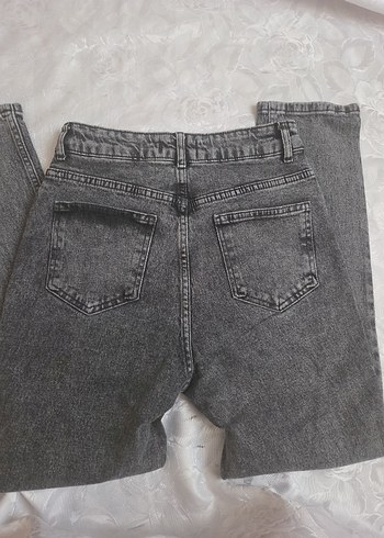 Gri Denim Kadın Regular Fit Midi Jean - Görsel 4