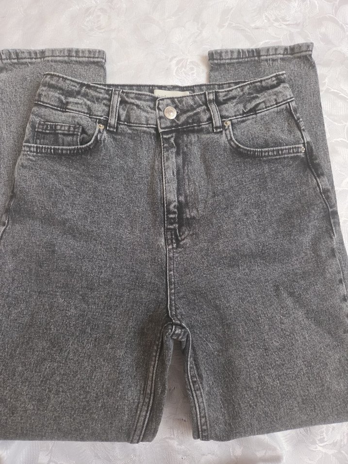 Gri Denim Kadın Regular Fit Midi Jean - Görsel 3