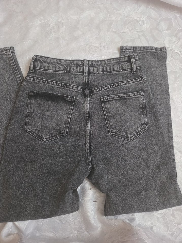 Gri Denim Kadın Regular Fit Midi Jean - Görsel 4