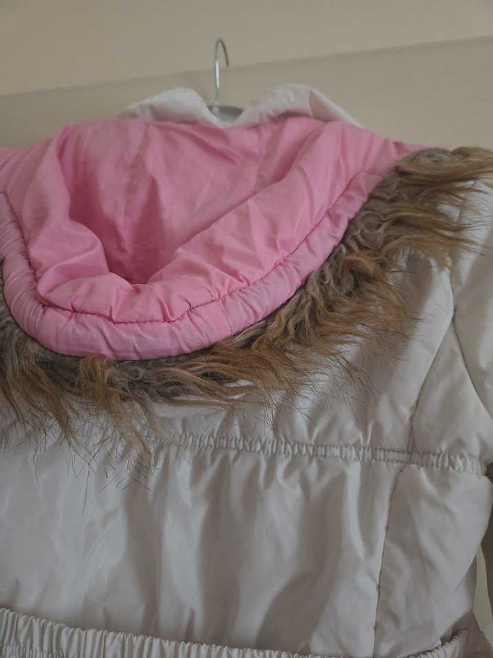 Kızlar İçin krem Fermuarlı Mont - Görsel 5