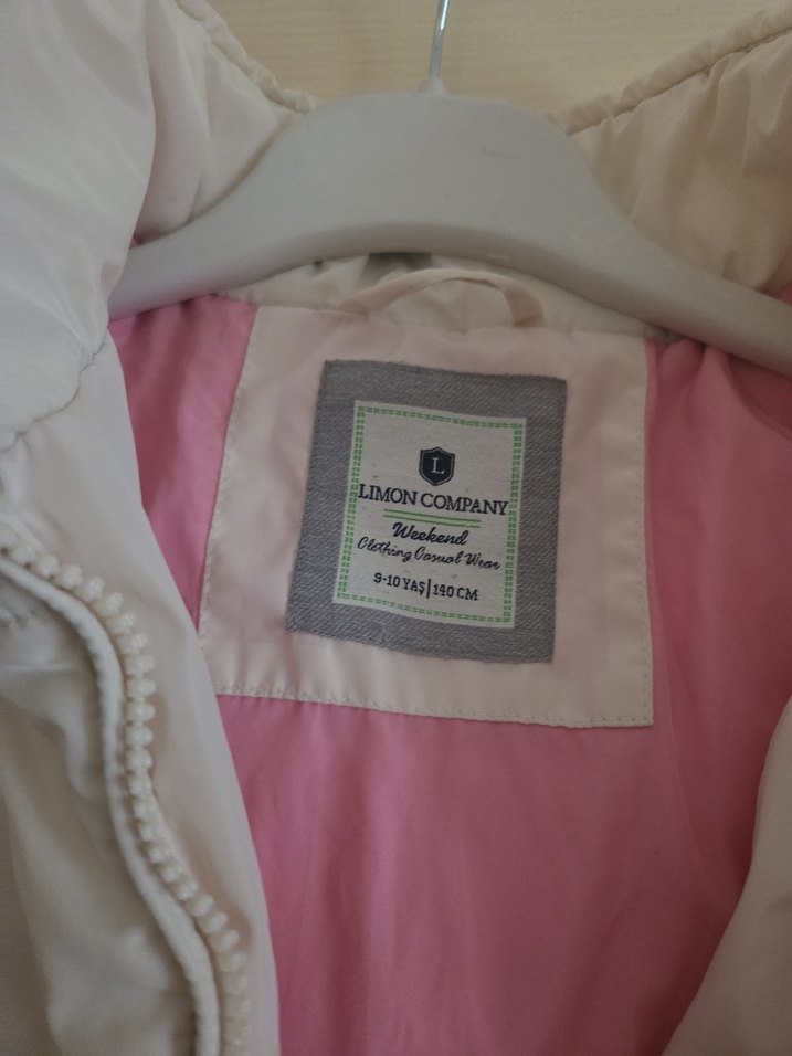 Kızlar İçin krem Fermuarlı Mont - Görsel 2