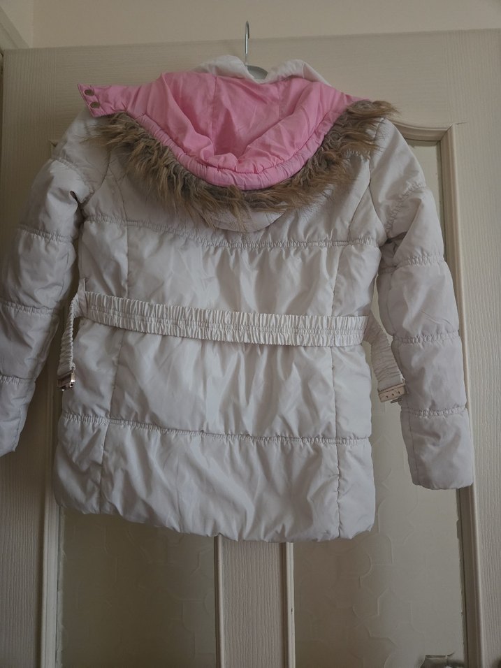 Kızlar İçin krem Fermuarlı Mont - Görsel 4