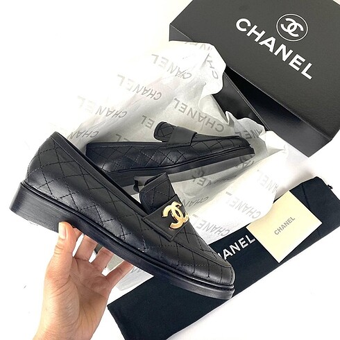 Diğer Chanel Qualited CC derby hakiki deri bayan ayakkabısı