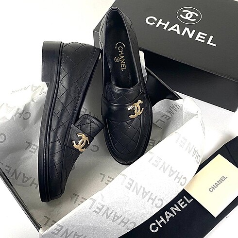 Chanel Qualited CC derby hakiki deri bayan ayakkabısı