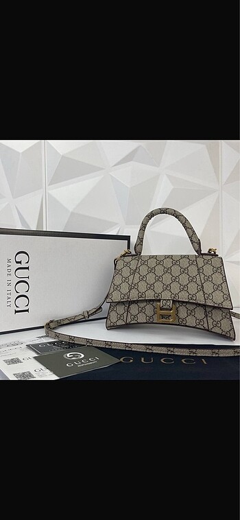 Gucci Balenciaga hakiki deri bayan çantası