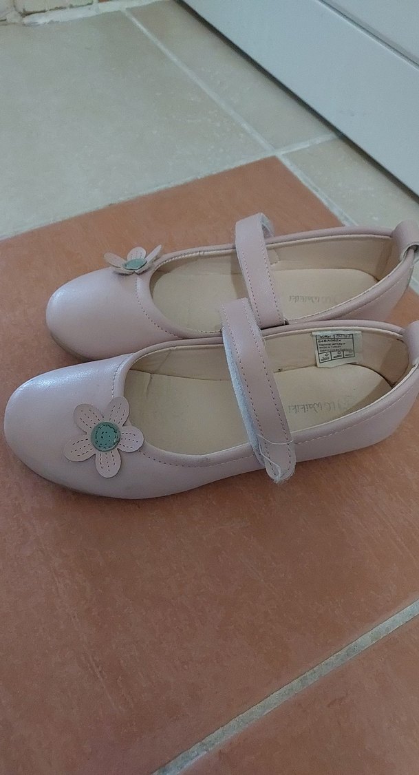 Kız Çocuk Pembe Çiçekli Tokalı Babet - Görsel 2