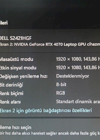 Dell S2421HGF Gaming Monitör 144 Hz - Görsel 9