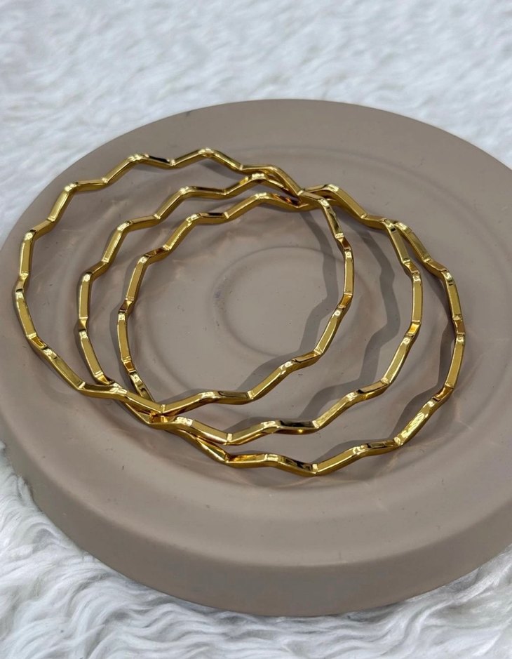 Esnek Altın Zikzak Bilezik - Görsel 2