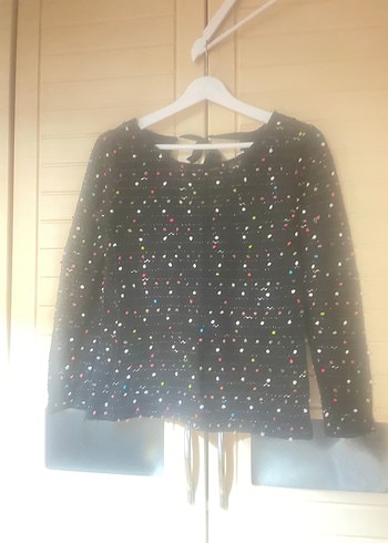 Çok Renkli Örgü Kadın Sweatshirt