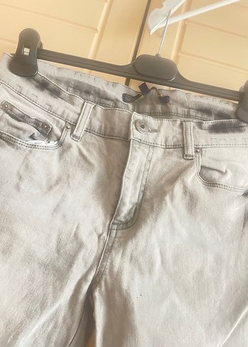 m Beden Gri Midi Kot Pantolon