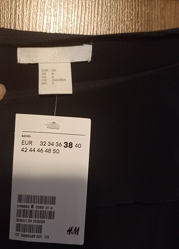 38 Beden siyah Renk H&M | kolları farbalalı askılı bluz/üst M/38