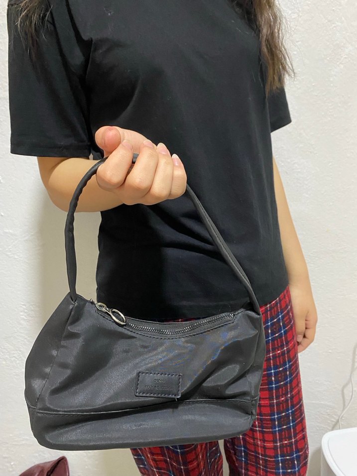 Siyah Minimalist Kadın Omuz Çantası - Görsel 3