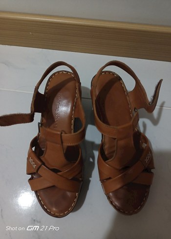 taba renk kadın sandalet