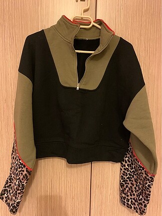 universal Beden çeşitli Renk Leopar Desenli Sweat