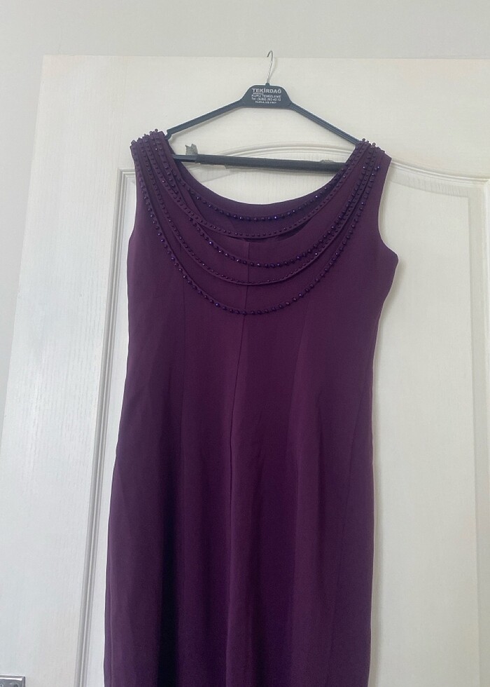 Mor taşlı elbise - Görsel 5