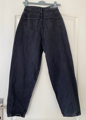 36 Beden siyah Renk Kadın Siyah Loose Fit Denim mont Jean