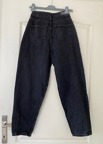 36 Beden Kadın Siyah Loose Fit Denim mont Jean
