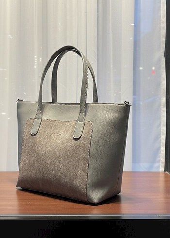 Gri Deri Kadın Günlük Çanta - Görsel 2