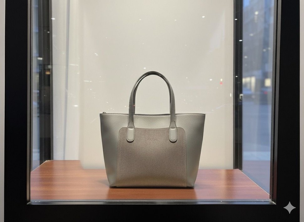 Gri Deri Kadın Günlük Çanta - Görsel 3