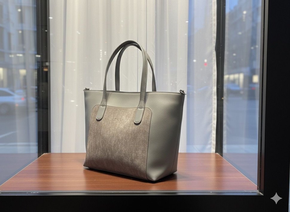 Gri Deri Kadın Günlük Çanta - Görsel 2