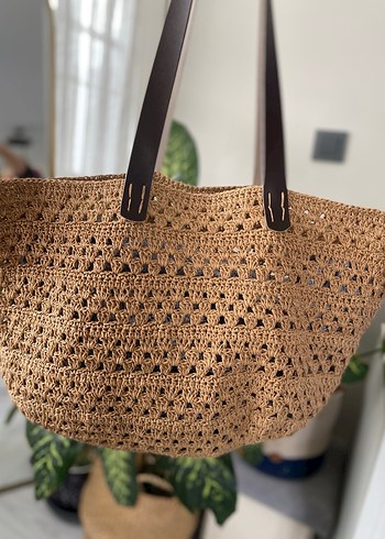 Kahverengi Örgü Kadın El Çantası - Görsel 5