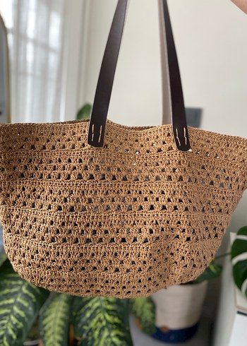 Kahverengi Örgü Kadın El Çantası - Görsel 3