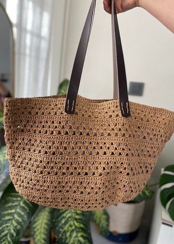 Kahverengi Örgü Kadın El Çantası - Görsel 4