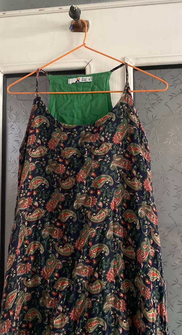 Bohem Çok Renkli Uzun Askısız Elbise - Görsel 3