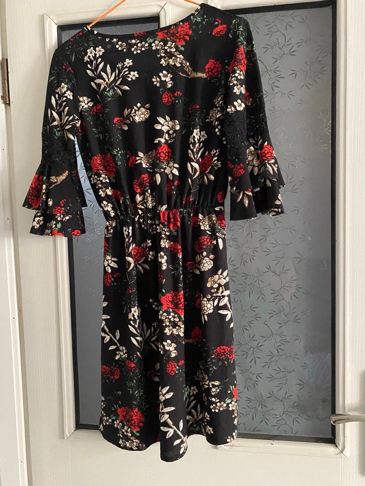 Çiçek Desenli Bohem Midi Elbise - Görsel 4