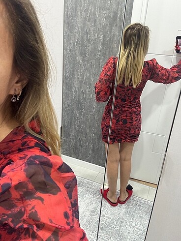 Trendyol & Milla Trendyol Alaçatı Şifon drapeli Elbise 38 Beden