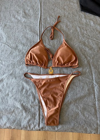 Parlak Kahverengi İpli Kadın Bikini - Görsel 3