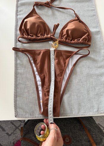 Parlak Kahverengi İpli Kadın Bikini - Görsel 5