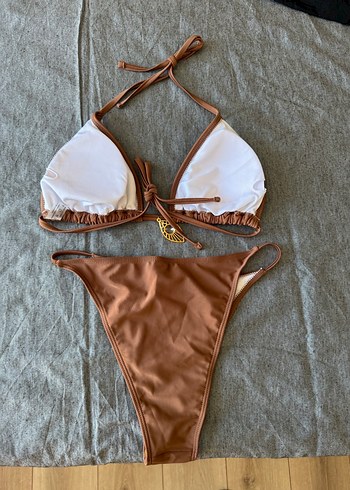 Parlak Kahverengi İpli Kadın Bikini - Görsel 2