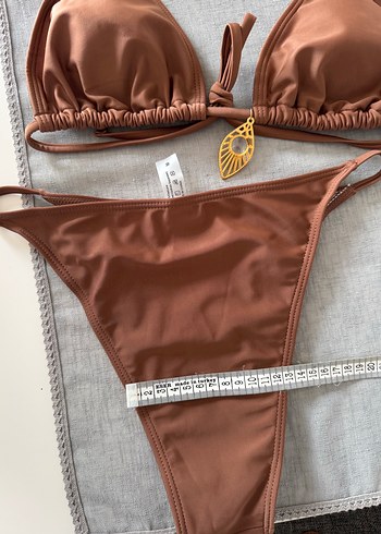 Parlak Kahverengi İpli Kadın Bikini - Görsel 6