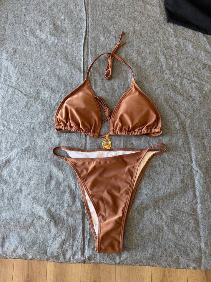 Parlak Kahverengi İpli Kadın Bikini - Görsel 3