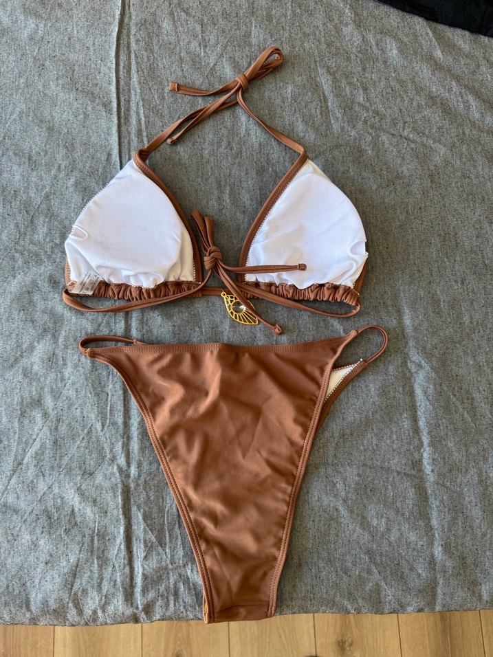 Parlak Kahverengi İpli Kadın Bikini - Görsel 2