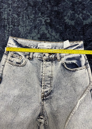 Gri Batik Desenli Kadın Denim Pantolon - Görsel 4