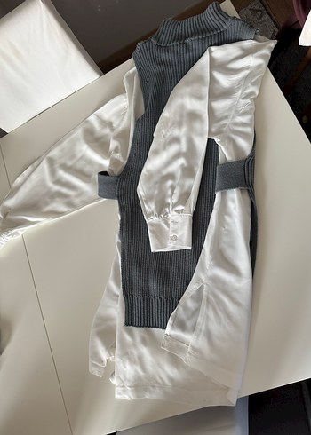 Zara Kadın Gri Yüksek Yakalı Örgü Süveter - Görsel 10