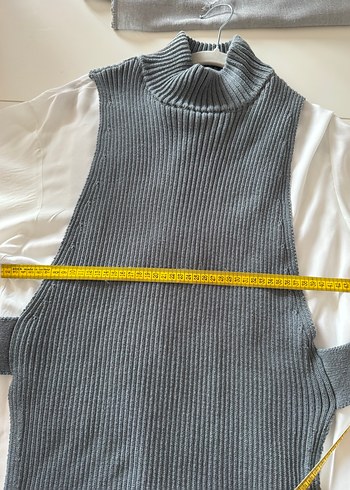 Zara Kadın Gri Yüksek Yakalı Örgü Süveter - Görsel 6