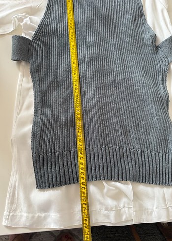 Zara Kadın Gri Yüksek Yakalı Örgü Süveter - Görsel 5