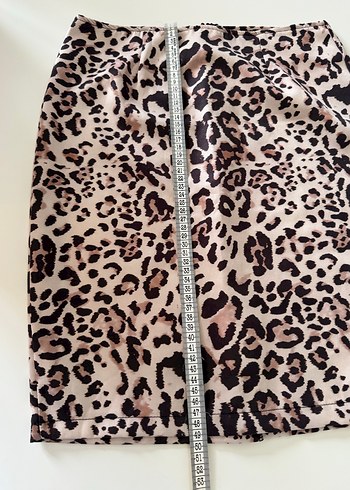 Leopar Desenli Midi Etek Medium Beden - Görsel 5