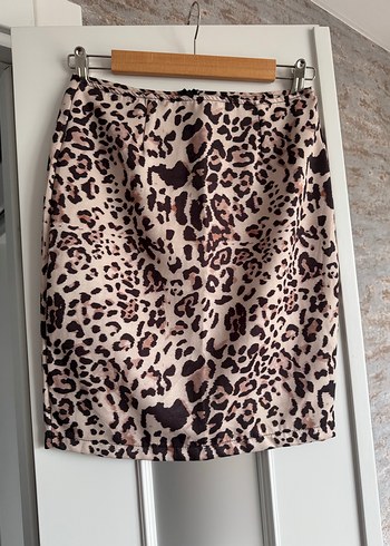 Leopar Desenli Midi Etek Medium Beden - Görsel 3