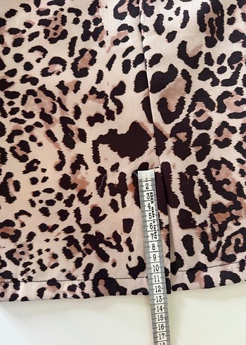 Leopar Desenli Midi Etek Medium Beden - Görsel 7
