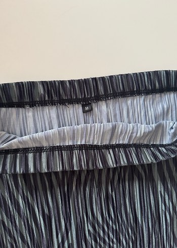 Yeşil Zebra Desenli Pilili Midi Etek Medium - Görsel 7