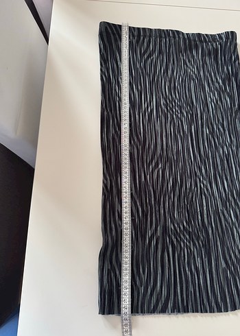 Yeşil Zebra Desenli Pilili Midi Etek Medium - Görsel 4