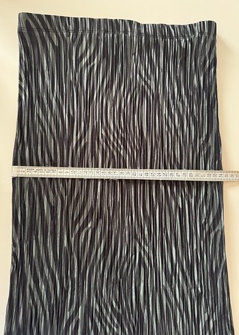 Yeşil Zebra Desenli Pilili Midi Etek Medium - Görsel 5