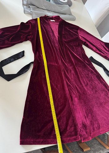 Suwen Kadın Uzun Kollu Kadife Sabahlık - Görsel 4