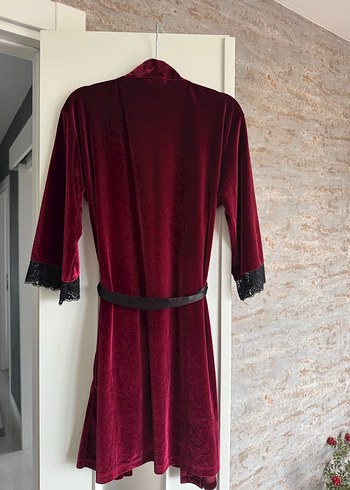 Suwen Kadın Uzun Kollu Kadife Sabahlık - Görsel 3