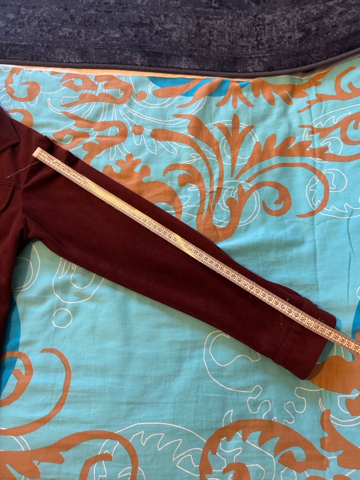 Düğmeli Bordo Süet Kadın Ceket - Görsel 5